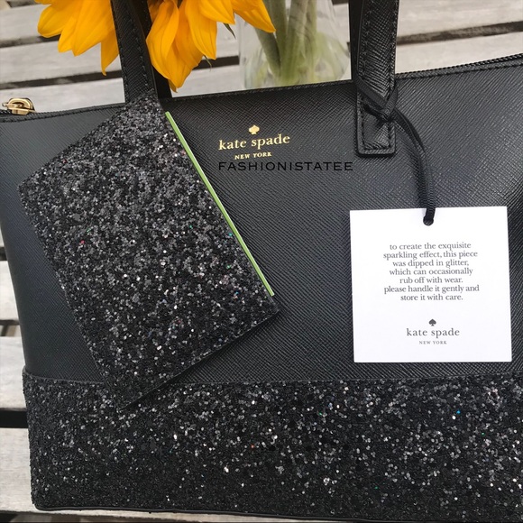 Kate spade Ina black glitter satchel card holder - Picture 8 of 8